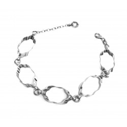 PULSERA PLATA ESLABONES FORMA NUBE LARGO 21 CM
