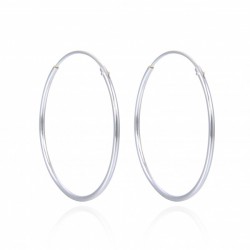 PENDIENTES DE PLATA ARO TUBO LISO 12MM GROSOR 60MM DE DIAMETRO