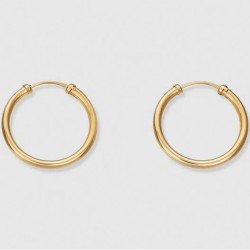 PENDIENTES ORO AMARILLO 18 KILATES ARO TUBO REDONDO 2x30 MILÍMETROS