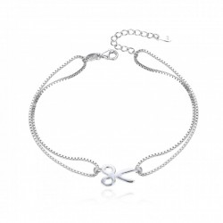 PULSERA MUJER PLATA DE LEY 925 DOBLE CON TIJERAS LARGO 18-21 CENTÍMETROS