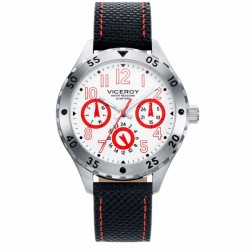 RELOJ MULTIFUNCIÓN NIÑO VICEROY NEXT 401055-05 CORREA CANVAS COLOR NEGRO PESPUNTE ROJO ESFERA ACERO 36 MILÍMETROS ESFERA COLOR B