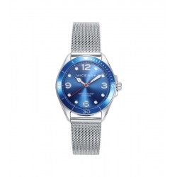 PACK RELOJ VICEROY NEXT NIÑO 41123-35 CORREA MALLA MILANESA ACERO CAJA ACERO 36 MILÍMETROS ESFERA COLOR AZUL INCLUYE VELOCÍMETRO