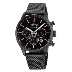 RELOJ LOTUS CHRONO 18700/1 HOMBRE CADENA MALLA MILANESA ACERO IP NEGRO CAJA ACERO IP NEGRO DIÁMETRO 41.5 MM ESFERA NEGRA CRONÓGR