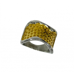 ANILLO LESTOR ACERO COLOR PLATEADO Y CHAPADO DORADO 5 MILÍMETROS DE ANCHO (1)
