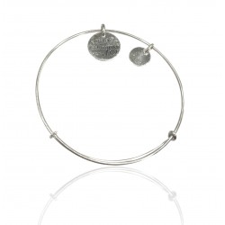 PULSERA PLATA DE LEY 925 ANCHO AJUSTABLE GRABADO GRACIAS POR EDUCARNOS CON EL CORAZÓN