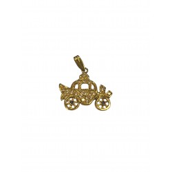 COLGANTE COCHE CIRCONITAS ORO AMARILLO 18 KILATES 21X24 MILÍMETROS