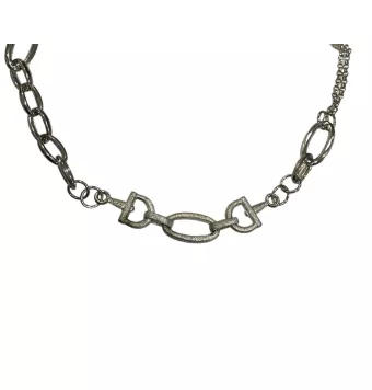 COLLAR PLATA DE LEY 925 ESLABONES DESIGUALES 42 CENTÍMETROS DE LARGO