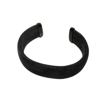 PULSERA LESTOR ACERO INOXIDABLE NEGRA 18 MILÍMETROS DE ANCHO 62 MILÍMETROS DE DIAMETRO