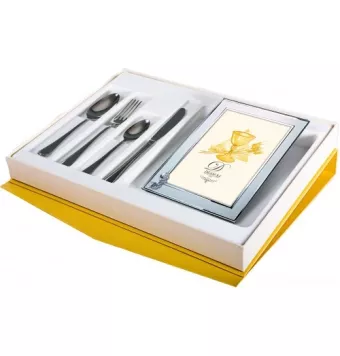 ARTÍCULO REGALO SET COMUNIÓN CUBIERTOS Y MARCO PLATEADO