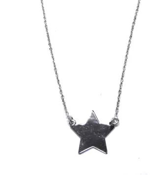 GARGANTILLA ESTRELLA PLATA DE LEY 925 ACABADO BRILLO 15X15 MILÍMETROS LARGO AJUSTABLE 39-42 CENTÍMETROS