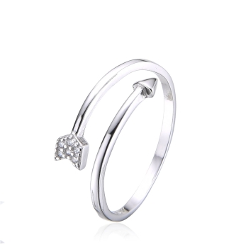 ANILLO PLATA DE LEY 925 ABIERTO FORMA DE FLECHA