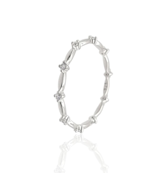 ANILLO MUJER PLATA DE LEY 925 CON CIRCONITAS INTERCALADAS BLANCAS