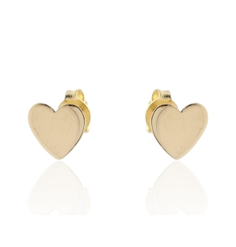 PENDIENTES MUJER ORO AMARILLO 18 KILATES CORAZÓN 7X8 MILÍMETROS PLANO CIERRE PRESIÓN