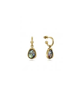 PENDIENTES ACERO VICEROY FASHION CHAPADO DORADO COLGANTE ABALONE