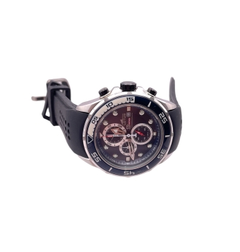 Reloj Lotus hombre analogico cronografo correa caucho no original caja acero 45 milímetros esfera azul marino detalles blancos