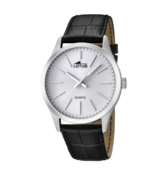 RELOJ LOTUS CABALLERO CORREA PIEL NEGRA CAJA ACERO DIÁMETRO 42 MM ESFERA BLANCA