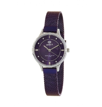 Reloj Marea mujer cadena malla acero pavonada morado caja metal esfera morada