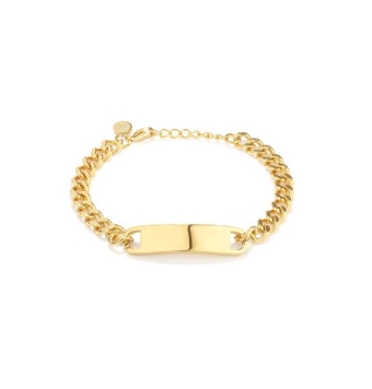 PULSERA RADIANT HOMBRE ESCLAVA PLACA ACERO IP DORADO 11 MILÍMETROS DE ANCHO 20 CENTÍMETROS DE LARGO AJUSTABLE A 24 CENTÍMETROS