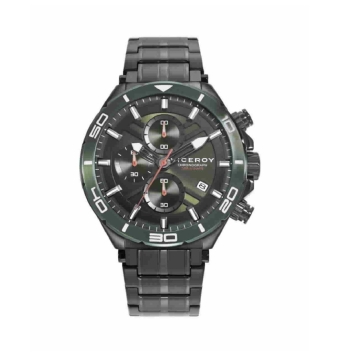 RELOJ CRONÓGRAFO VICEROY HEAT HOMBRE 46841-67 CADENA ACERO IP NEGRO CAJA ACERO 43 MILÍMETROS BISEL IP VERDE ESFERA VERDE CON CAL