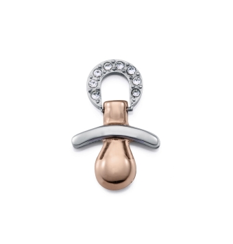 MOTIVO COLGANTE VICEROY CHIC MUJER ACERO DISEÑO CHUPETE IP ROSA Y CIRCONITAS BLANCAS