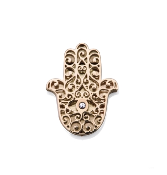 MOTIVO COLGANTE VICEROY CHIC MUJER ACERO IP ROSA DISEÑO MANO DE FÁTIMA SIMBOLO DE PROTECCIÓN Y BUENA FORTUNA CIRCONITA BLANCA