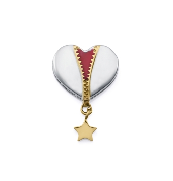 MOTIVO COLGANTE VICEROY CHIC MUJER ACERO CORAZÓN IP ROJO CREMALLERA CON ESTRELLA COLGANTE IP DORADO