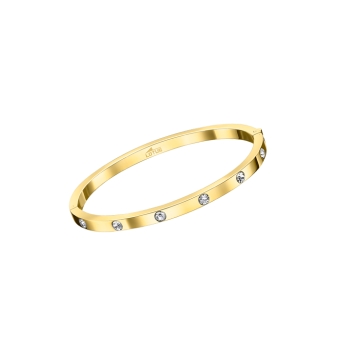 PULSERA LOTUS STYLE MUJER LS1846-2/2 ACERO IP DORADO ANCHO 3.5 MILÍMETROS CIRCONITAS BLANCAS DIÁMETRO 6.1 CENTÍMETROS