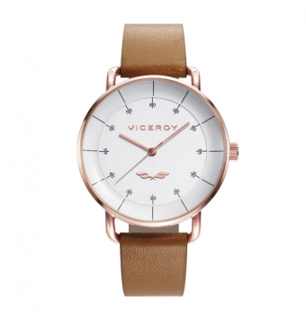 Reloj Viceroy Hombre correa marrón esfera blanca