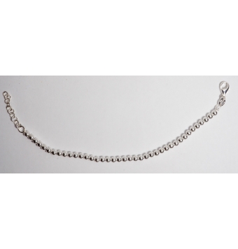 PULSERA PLATA BOLAS GROSOR 4 MM  LARGO 17- 19CM