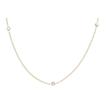 GARGANTILLA ORO AMARILLO 7 CIRCONTIAS ENTRE CADENA FORZADA LISA BRILLO 42-45 CENTIMETROS