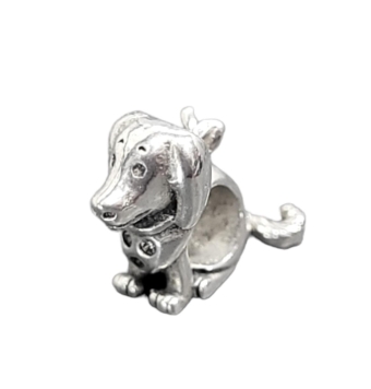 CHARM PLATA DE LEY 925 FORMA DE PERRO CON RABO MÓVIL 8x11 MM