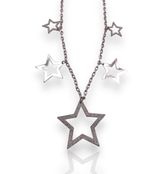 COLLAR JENNIFER LOPEZ ACERO CON ESTRELLAS DE 36 Y 24 MILÍMETROS CADENA AJUSTABLE DE 40 A 50 CENTÍMETROS