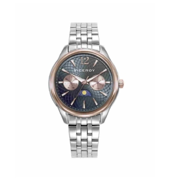 RELOJ MULTIFUNCIÓN VICEROY CHIC MUJER 401236-35 CADENA ACERO CAJA ACERO 35 MILÍMETROS BISEL IP ROSA ESFERA COLOR AZUL OSCURO