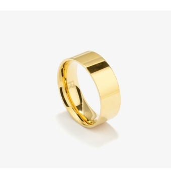 ANILLO RADIANT HOMBRE ANCHO ACERO CHAPADO DORADO 7 MILÍMETROS