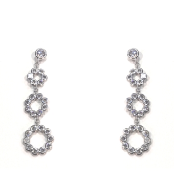 PENDIENTES ORO BLANCO 3 CIRCULO CIRCONITAS