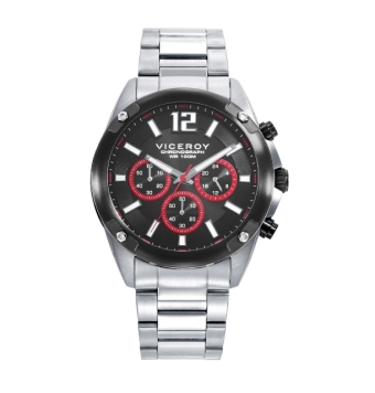 RELOJ CRONÓGRAFO VICEROY MAGNUM HOMBRE 401397-55 CADENA ACERO CAJA ACERO 43 MILÍMETROS BISEL IP NEGRO ESFERA COLOR NEGRO