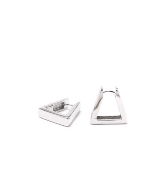 PENDIENTES MUJER LINEARGENT PLATA DE LEY 925 ARO TRIANGULAR ANCHO 5.5 MILÍMETROS INTERIOR 12X14 MILÍMETROS