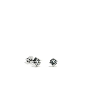 PENDIENTES MUJER LINEARGENT PLATA DE LEY 925 ROMBO CON CIRCONITA BLANCA 5X6 MILÍMETROS