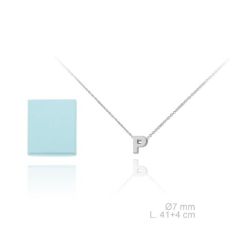 GARGANTILLA PLATA DE LEY 925 CADENA FINA CON INICIAL P 7 MILÍMETROS LARGO AJUSTABLE 41-45 CENTÍMETROS