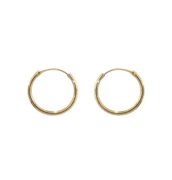 PENDIENTES ORO AMARILLO 18 KILATES ARO TUBO REDONDO 2X19 MILÍMETROS