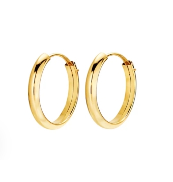 PENDIENTES ARO ORO AMARILLO 18 KILATES HUECO MEDIA CAÑA 2.5X15.5 MILÍMETROS