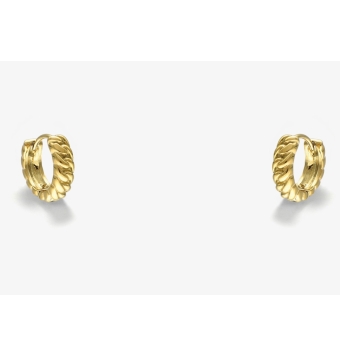 PENDIENTES ARO HOMBRE RADIANT ACERO IP DORADO 15X4 MILÍMETROS DISEÑO ENTRELAZADO