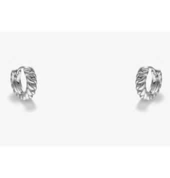PENDIENTES ARO HOMBRE RADIANT ACERO 15X4 MILÍMETROS DISEÑO ENTRELAZADO