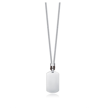 COLLAR VICEROY BEAT HOMBRE TIPO PLACA Y PIEL MARRÓN LARGO 50 CENTÍMETROS