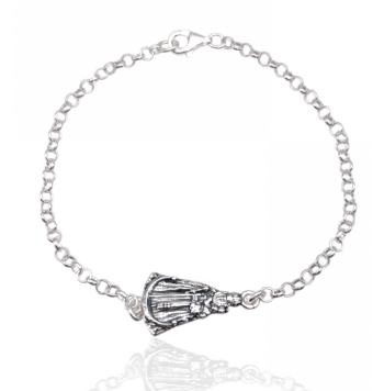 PULSERA VIRGEN DE LA FUENSANTA PLATA DE LEY 925 ESLABÓN ROLÓ 2.5 MILÍMETROS MOTIVO CENTRAL 12X17 MILÍMETROS LARGO 18 CENTÍMETROS