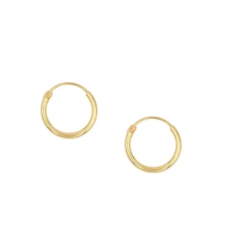 PENDIENTES ARO ORO AMARILLO 18 KILATES HUECO TUBO REDONDO 1X8 MILÍMETROS