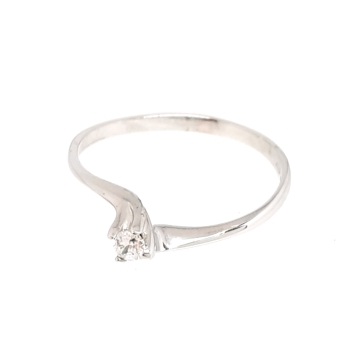 ANILLO SOLITARIO ORO BLANCO 4 GARRAS RETORCIDA