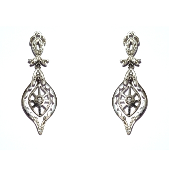 PENDIENTES LARGOS CIGARRONES LARGOS ORO BLANCO