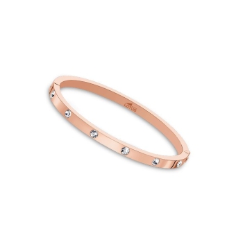 PULSERA LOTUS STYLE MUJER LS1846-2/3 ACERO IP ROSA ANCHO 3.5 MILÍMETROS CIRCONITAS BLANCAS DIÁMETRO 6.1 CENTÍMETROS