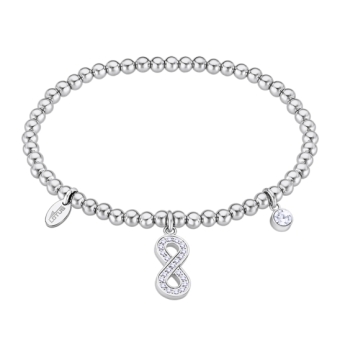 PULSERA LOTUS STYLE MILLENNIAL LS2170-2/1 MUJER ACERO BOLAS MOTIVO INFINITO CIRCONITAS Y CIRCONITA LONGITUD CADENA 17 CENTÍMETRO